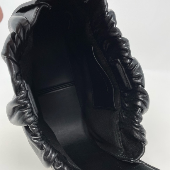 EUC Loeffler Randall Aris Gathered Ruched Petite Shoulder Bag Black Leather - Picture 11 of 15